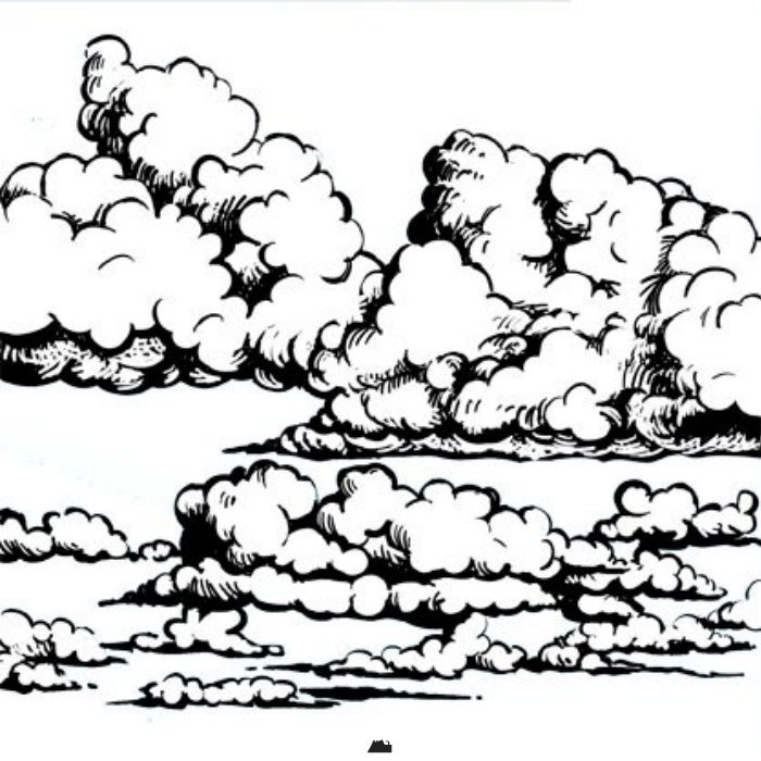 Кучевые облака рисунок карандашом