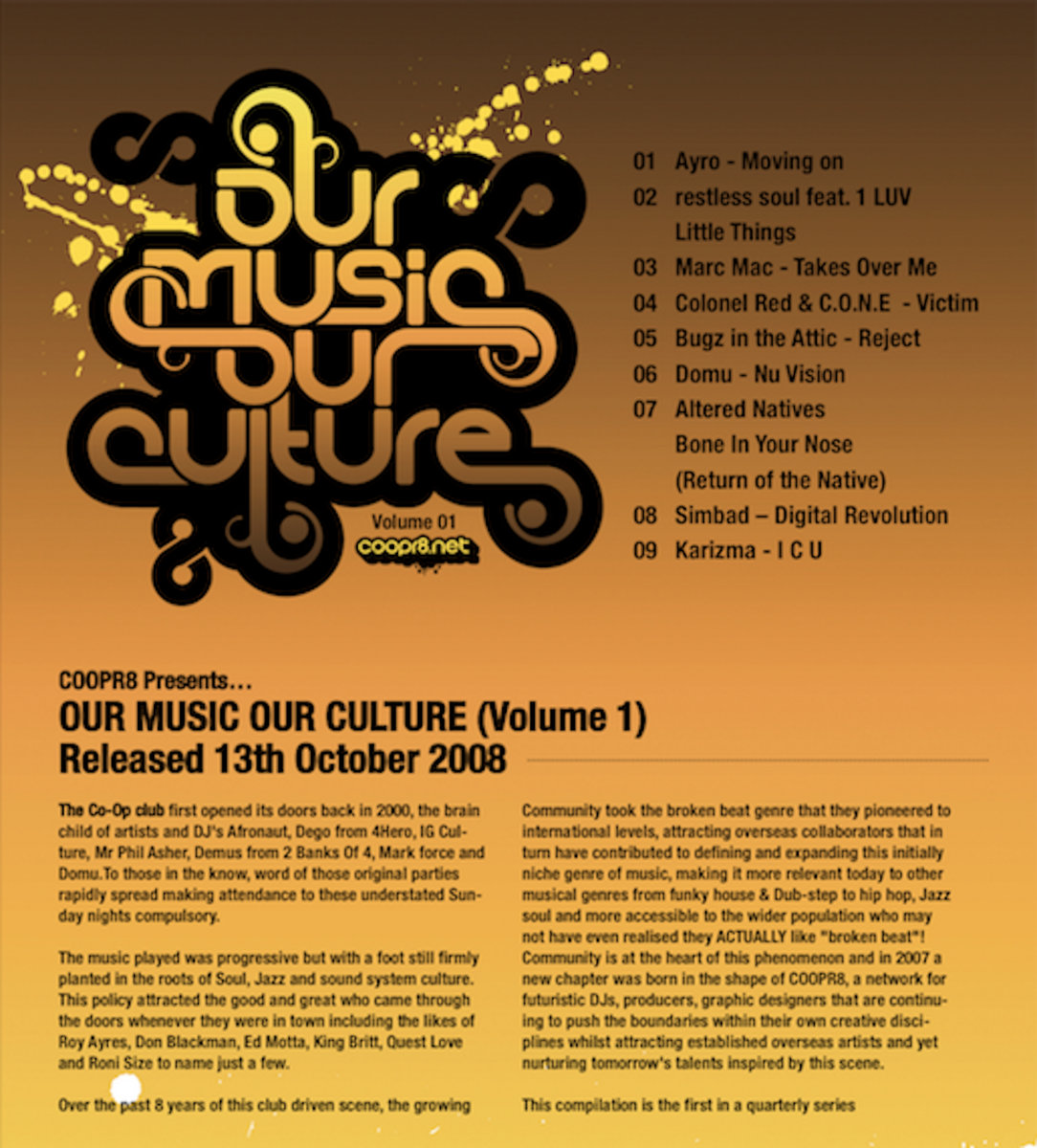 Our Music Our Culture Volume 1 | CoOpR8 | CoOperation Records