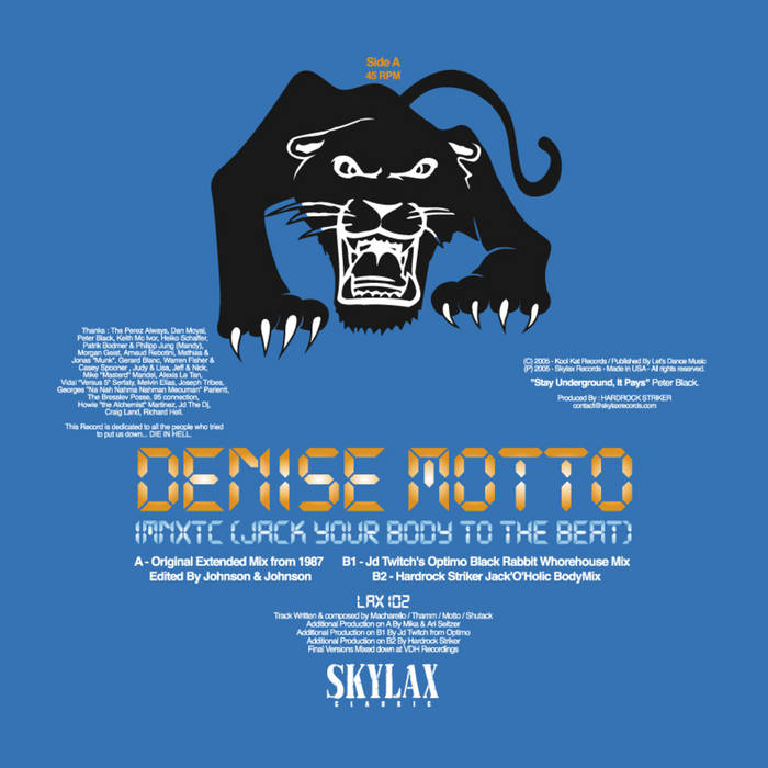 I M N X T C (Jack Your Body To The Beat) (Optimo & Hardrock