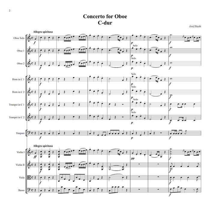 Haydn Oboe Concerto in C major Hob.VIIgC1 Minus Music