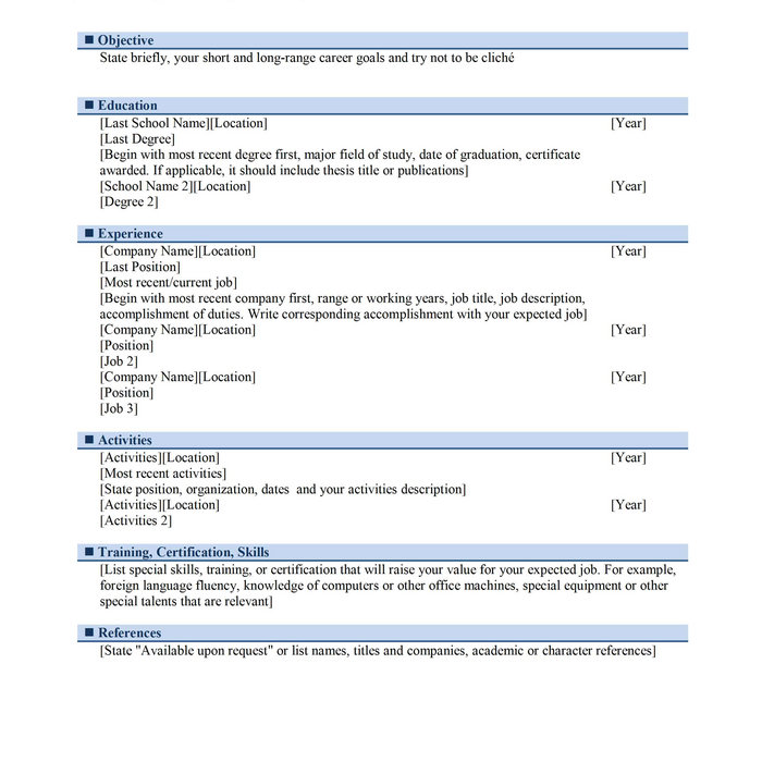 chronological or functional resume