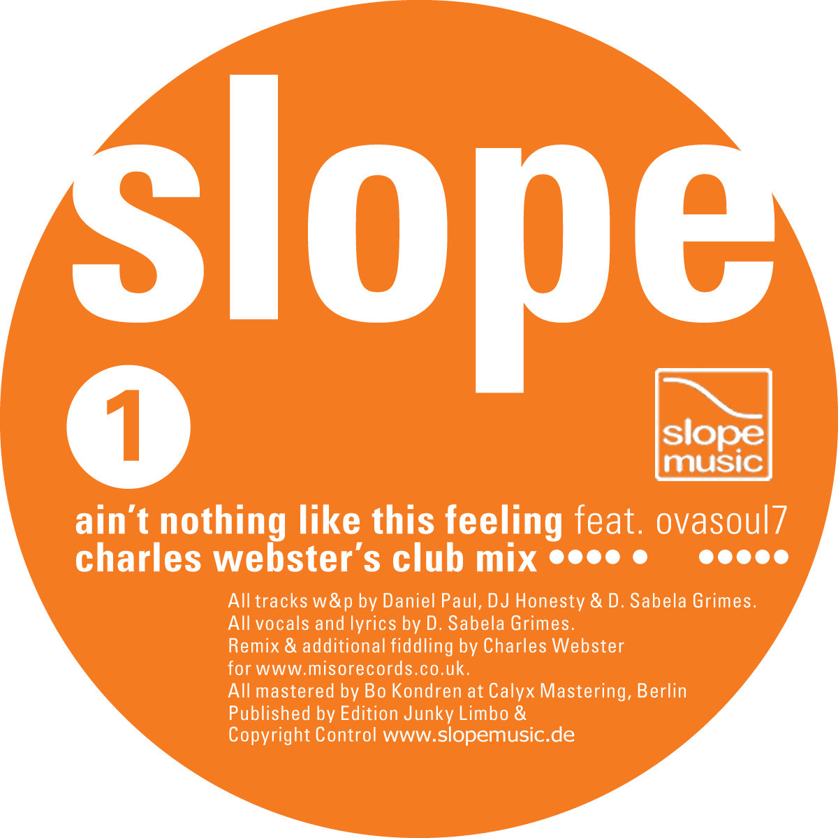 Slope - 'Ain't Nothing Like This Feeling ft Ovasoul 7' (Charles Webster's  Dub Mix) | Slopemusic