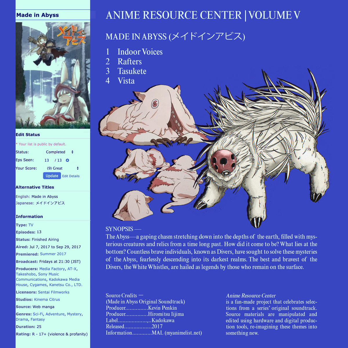 Rafters, Anime Resource Center