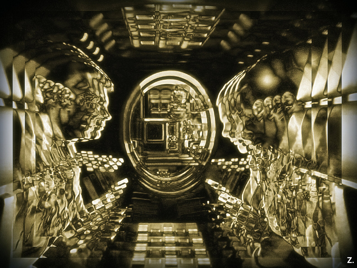 Glitched sepia artwork for An Intelligent Experiment