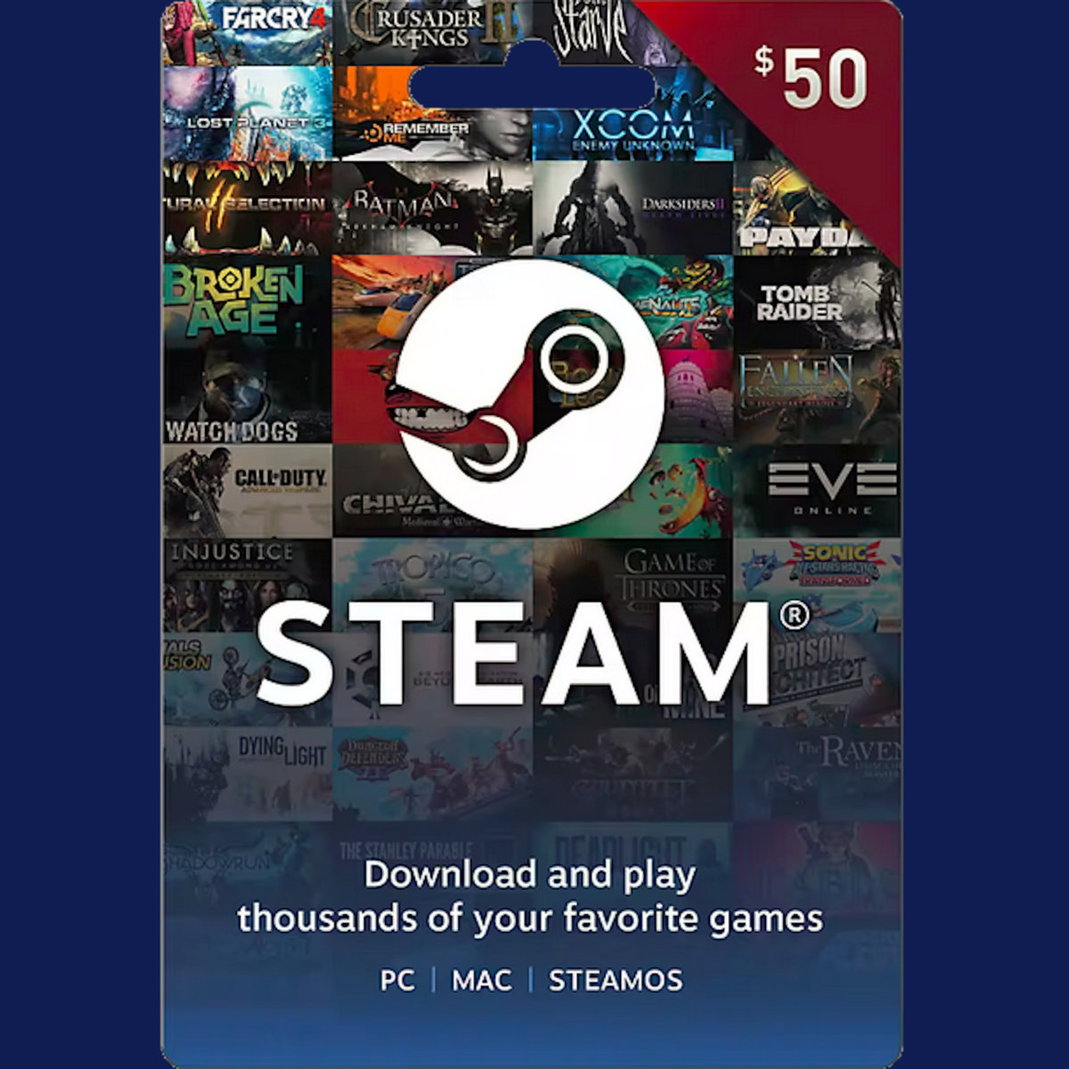 $50 Steam Gift Card - Digital Game Credit For PC Gaming, No Expiration Date 8 thumbnail image