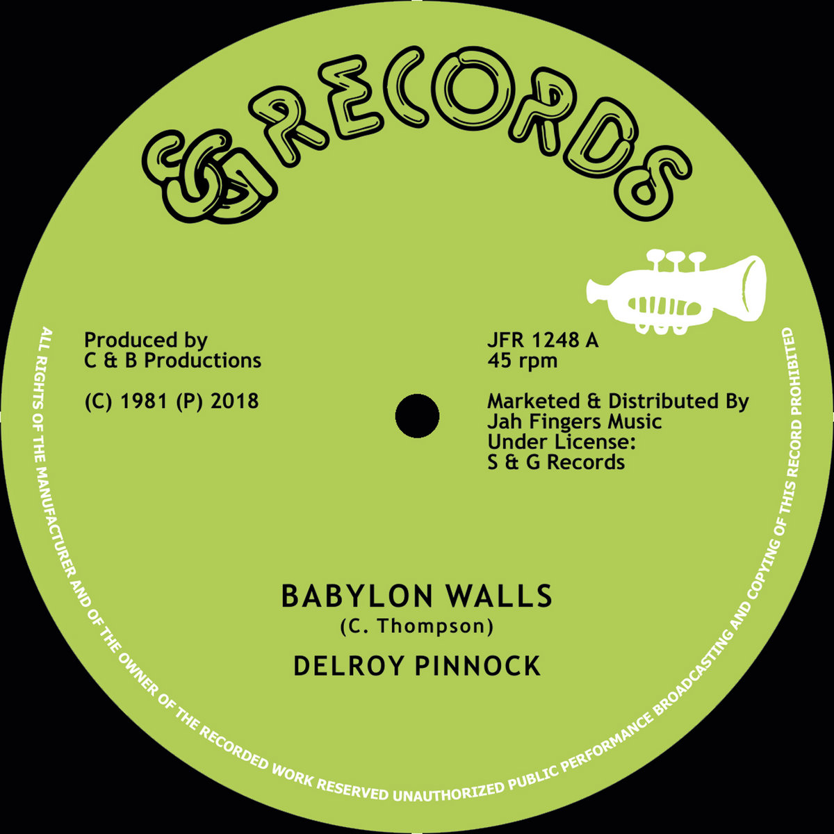 英12” Delroy Pinnock , Dickey Dread  I Want To Be // Babylon Walls SG5 S &amp; G Records /00250 Babylon Walls / I Want To Be | Delroy Pinnock, Dickey Dread, Mikey