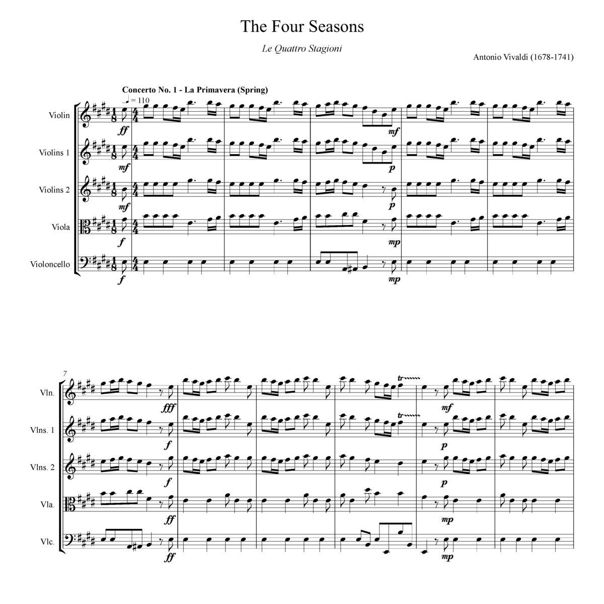 Vivaldi - Four Seasons | Minus Music