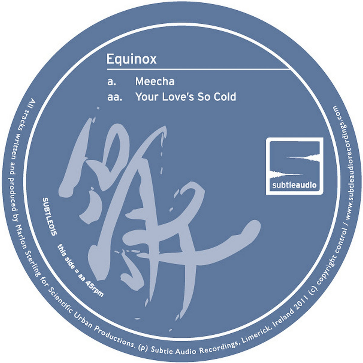 SUBTLE015 :: Equinox - Meecha / Your Love's So Cold cover