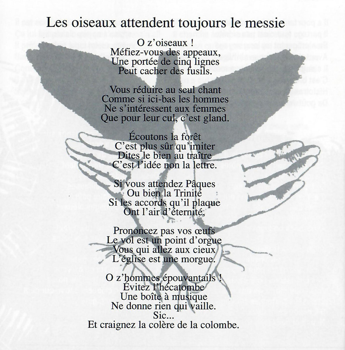 Les Oiseaux Attendent Toujours Le Messie Jean Jacques Birgé