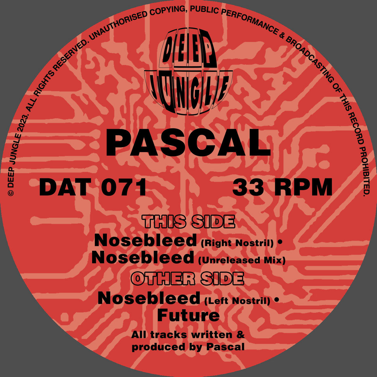 DAT071 Pascal - Nosebleed | Pascal | Deep Jungle Records