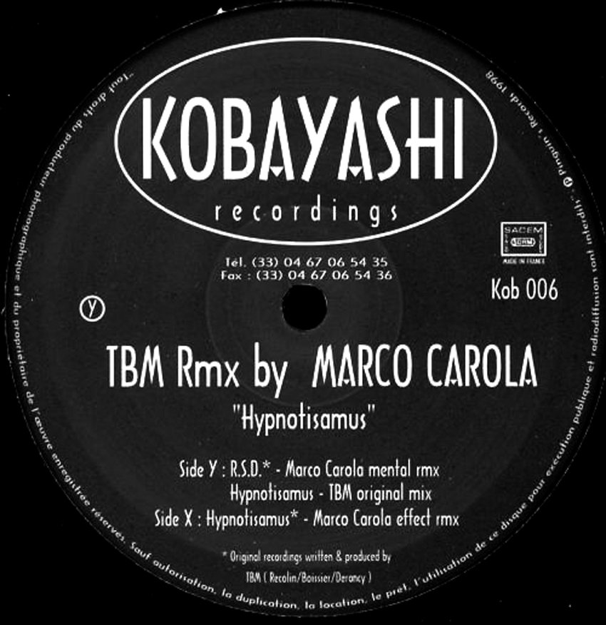 Kobayashi 006 Hypnotisamus Reworks Tbm Marco Carola Al Ferox