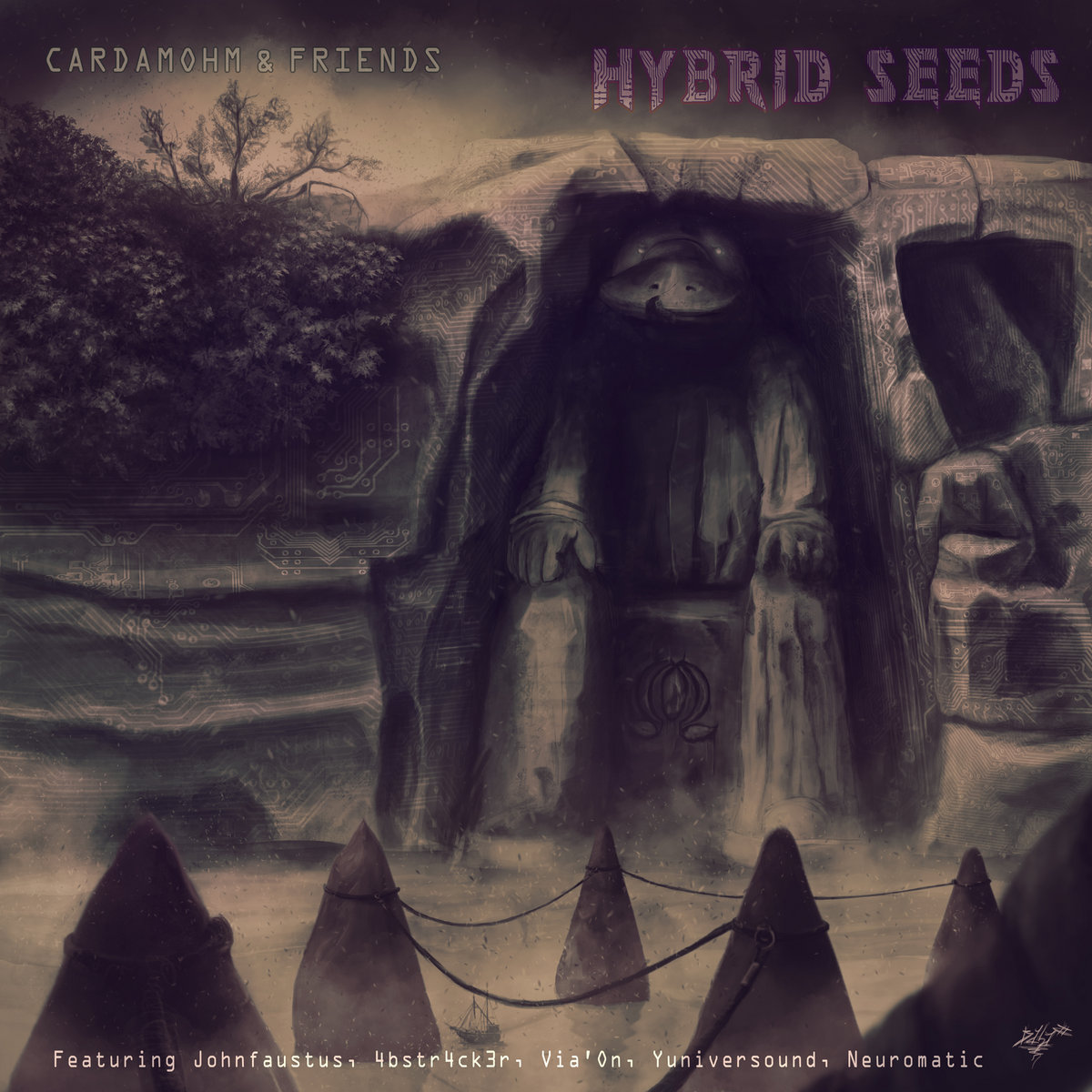 Cardamohm - Hybrid Seeds EP, artwork by BaBa Shikoine