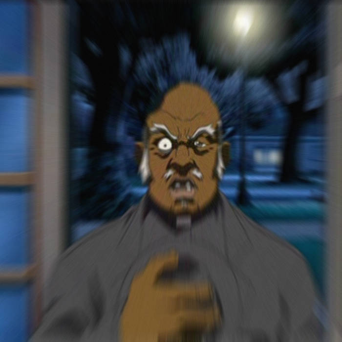 Uncle Ruckus BOONDOCKS FAMILY T SHIRT. SUB BLUE BACKGROUND, RILEY,