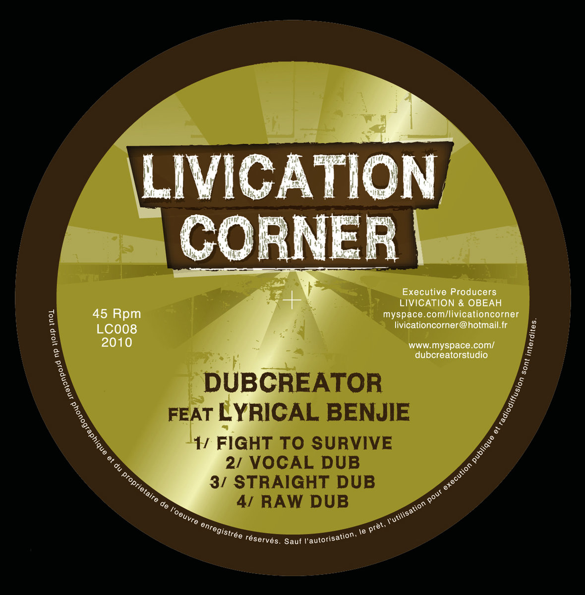 DUB CREATOR feat LYRICAL BENJIE - FIGHT TO SURVIVE - LIVICATION CORNER ...