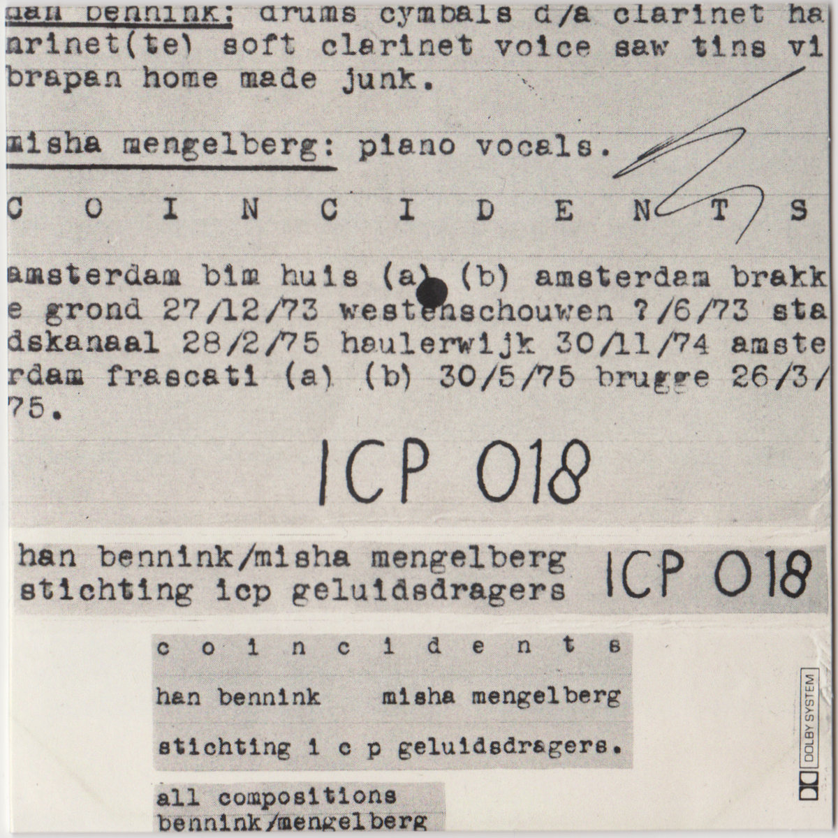 洋書 Han Bennink + ICPool Orch. - Book inc.CD Han Bennink + ICPool Orch. - Book inc.CD