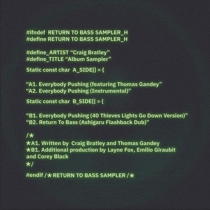 Pochette de Return To Bass Album Sampler par Craig Bratley