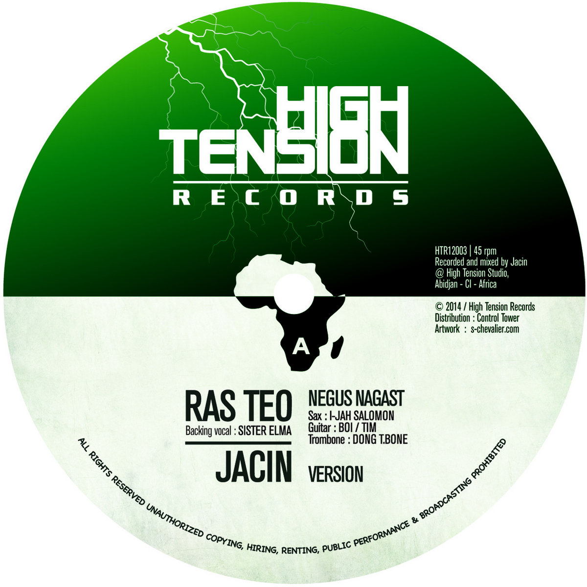 仏12” Ras Teo Negust Nagast HTR12003 High Tension Records /00250 Ras Teo & Jacin - Negus Nagast [single] | JACIN