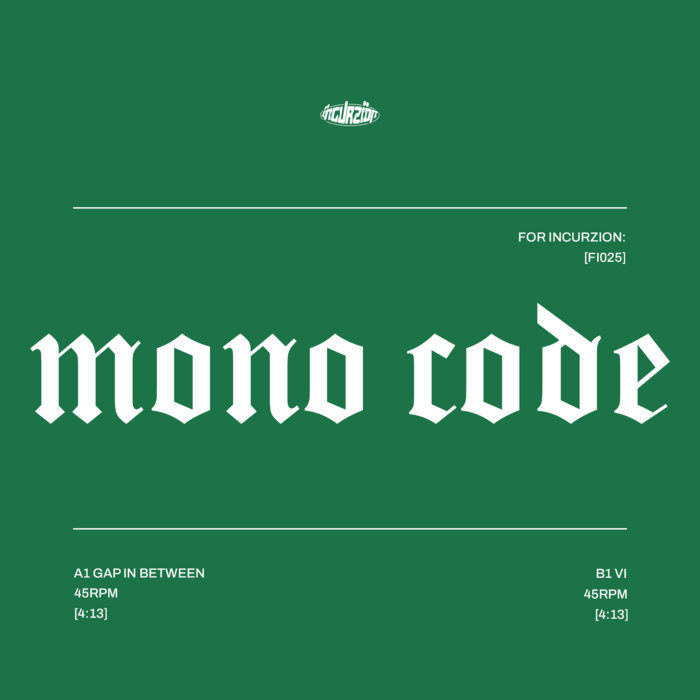 Pochette de Mono Code For Incurzion: par Mono Code