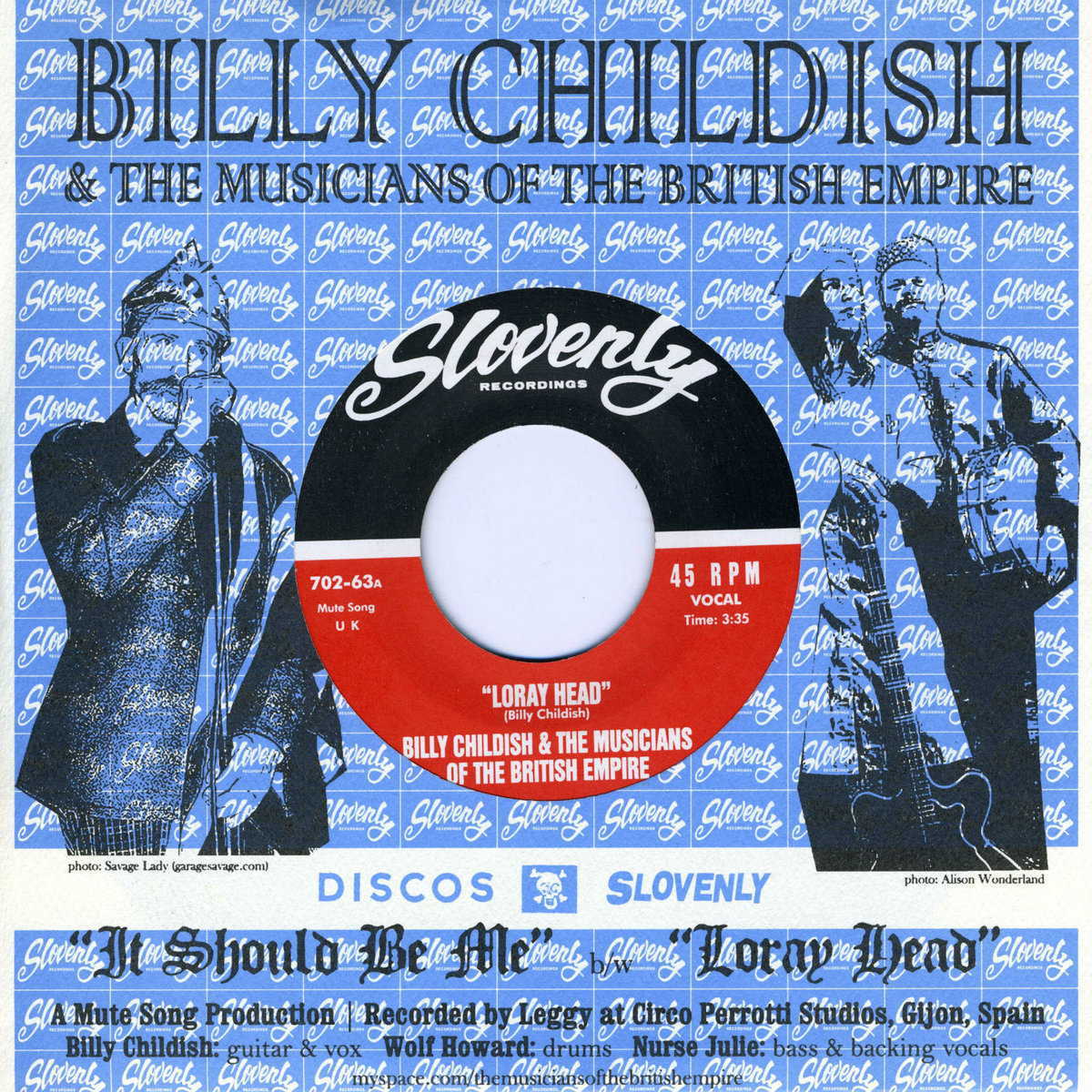 BILLY CHILDISH & THE MUSIC OF THE BRITISH EMPIRE "It Should Be Me" EP |  Billy Childish & The Musicians Of the British Empire | Slovenly Recordings