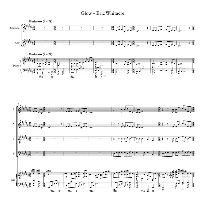 Glow Eric Whitacre Choral Music Practice Files