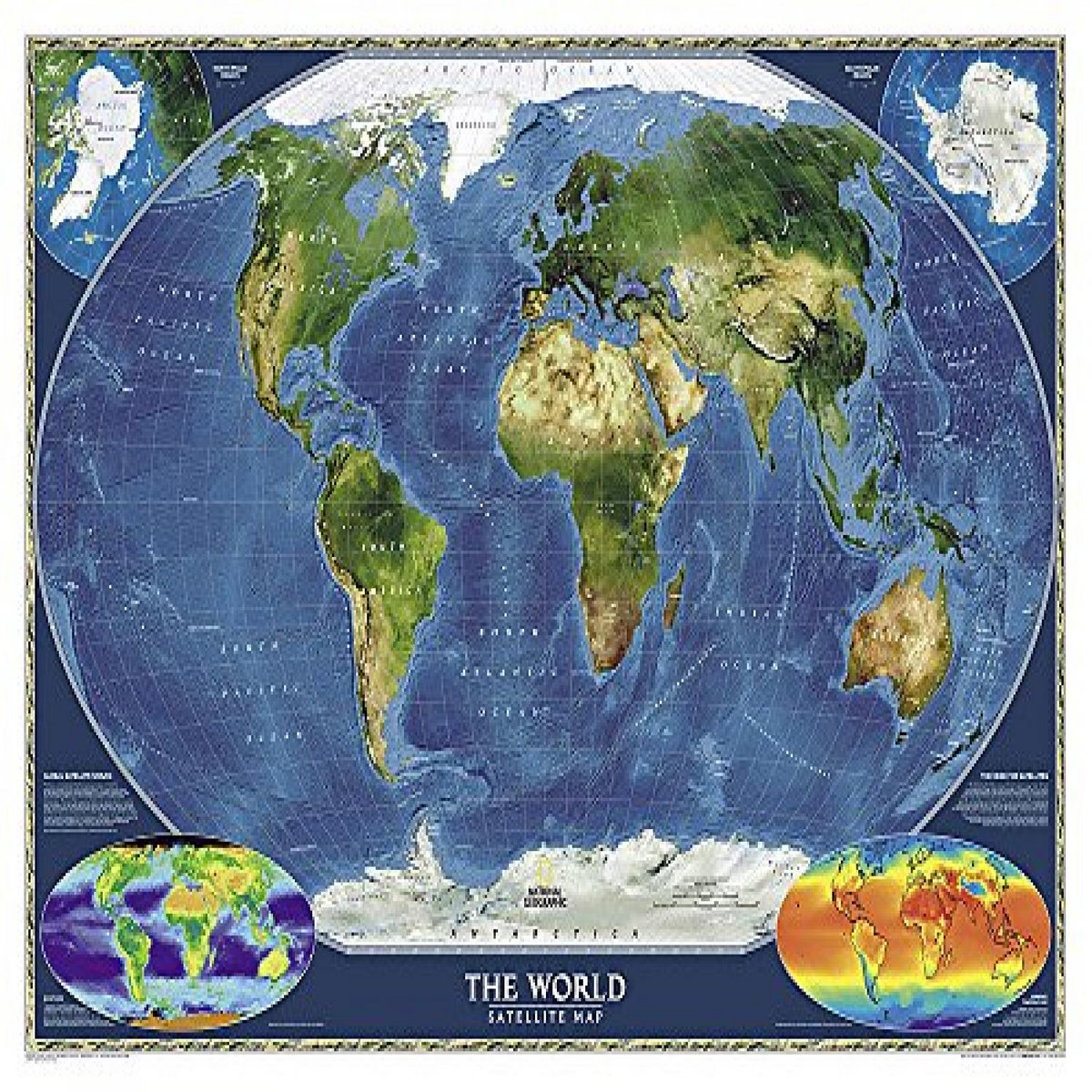 Get EBOOK EPUB KINDLE PDF National Geographic World Satellite Wall Map ...