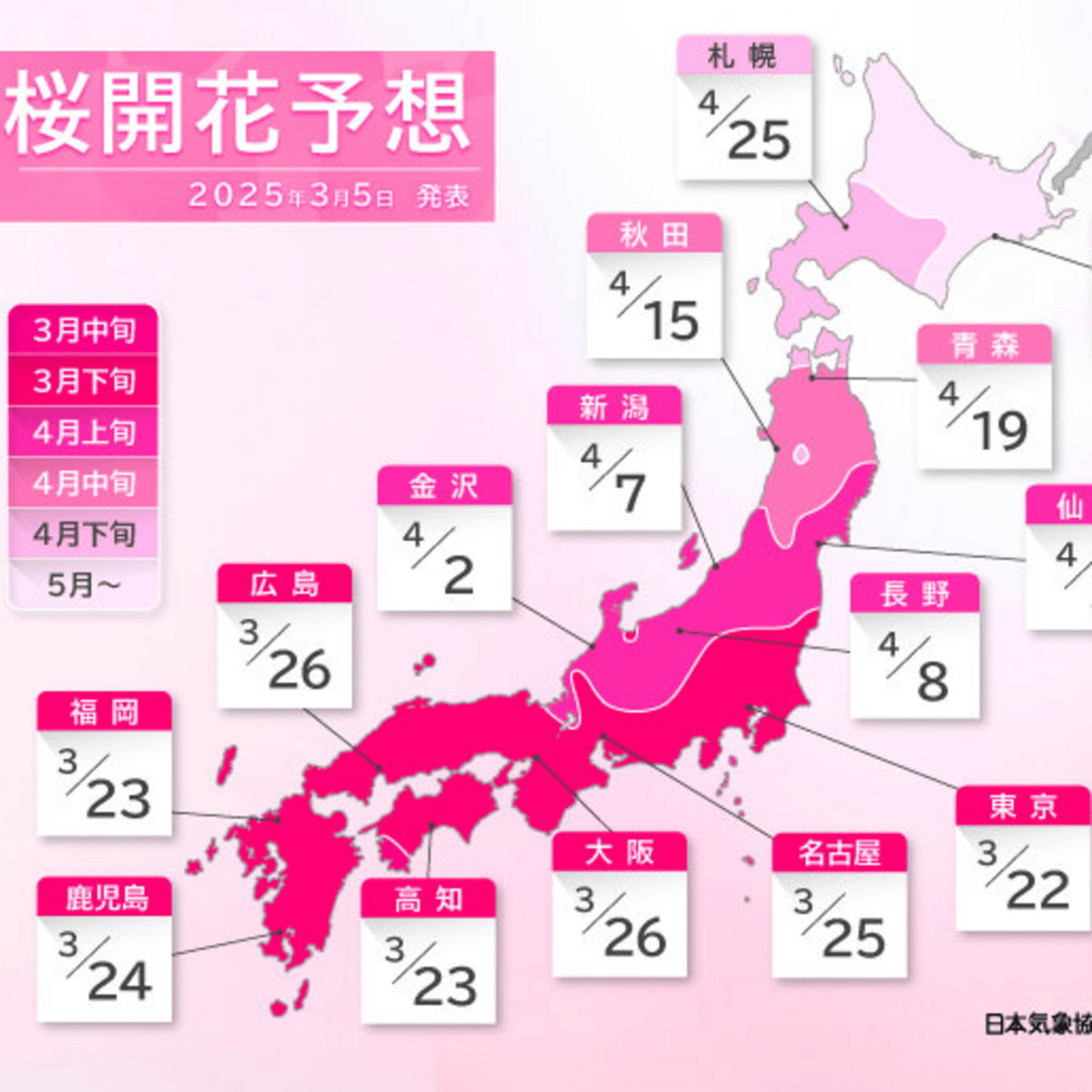2025年の桜の開花予想 ❀ | CHΞRRY BLOSSOM FORΞCΛSŦ