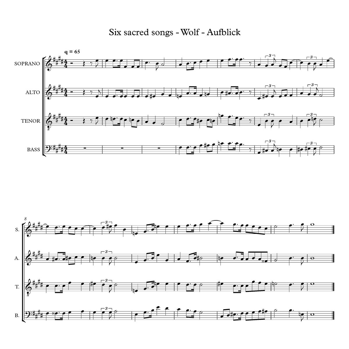 6 Sacred Songs - Hugo Wolf | Choral Music Practice Files
