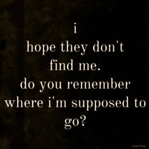 i hope they don't find me. do you remember where im supposed to go? cover art