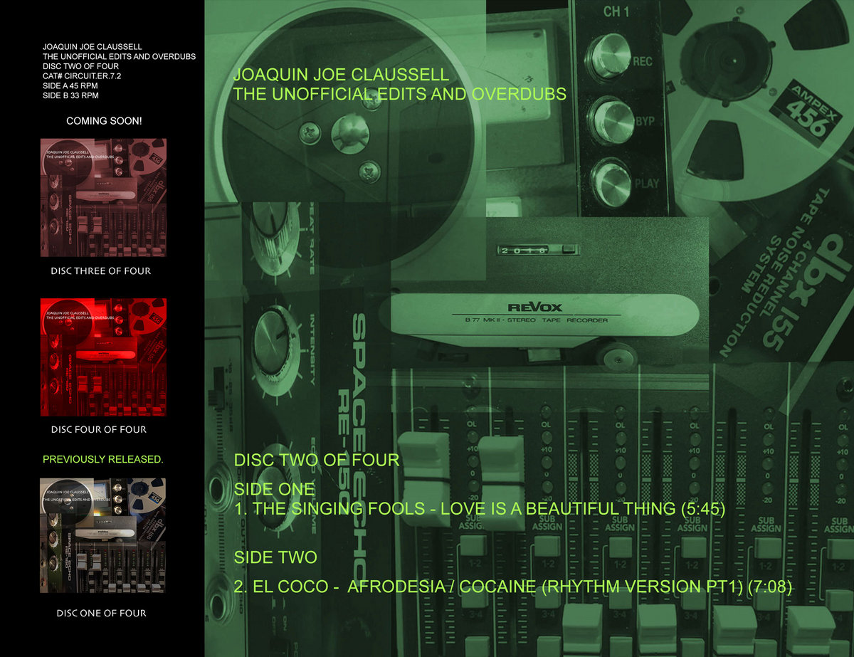 未開封MACHO Not Tonight オリジ12 Joe Claussell Joaquin Joe Claussell Presents: The Unofficial Edits