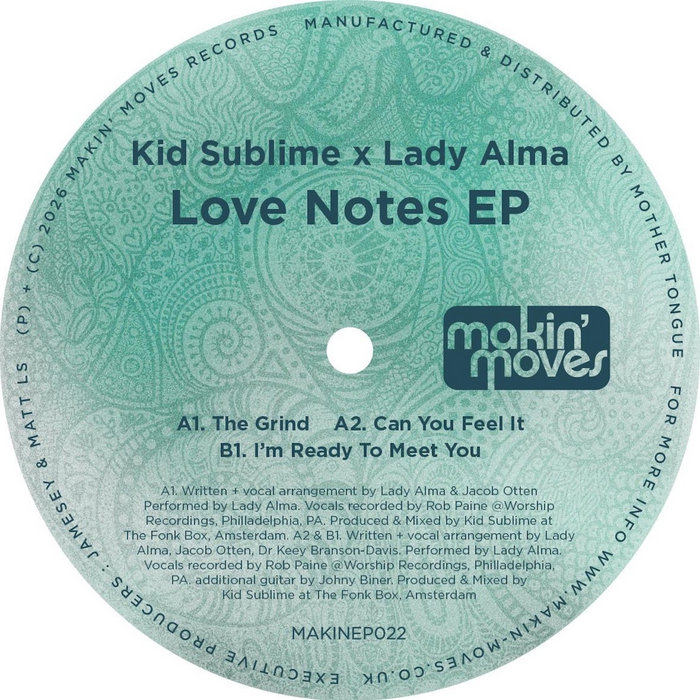 Pochette de Love Notes EP par Kid Sublime X Lady Alma