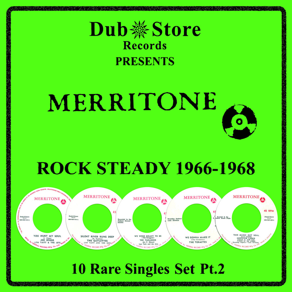 ワールドミュージック 2LP Various Merritone Rock Steady 2 DSRLP012 Dub Store Japan Vinyl /00479 Merritone Rocksteady 1966 to 1968 - 10 Rare Singles Set Pt