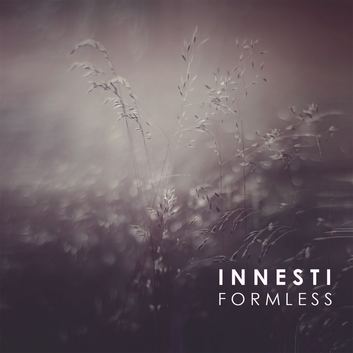 Innesti Formless album cover. Blurred grains on a brownish background.