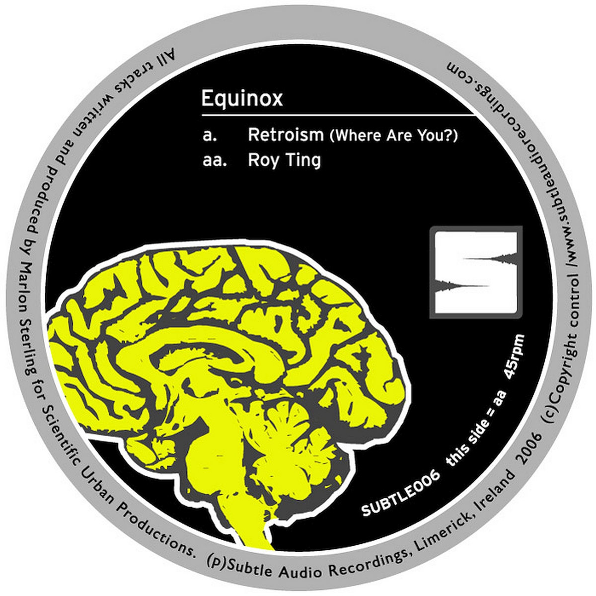 SUBTLE006 :: Equinox - Retroism (Where Are You?) / Roy Ting cover