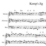 Kemp's Jig - Harmony Sheet Music for Violins and Cello (trio or duet)