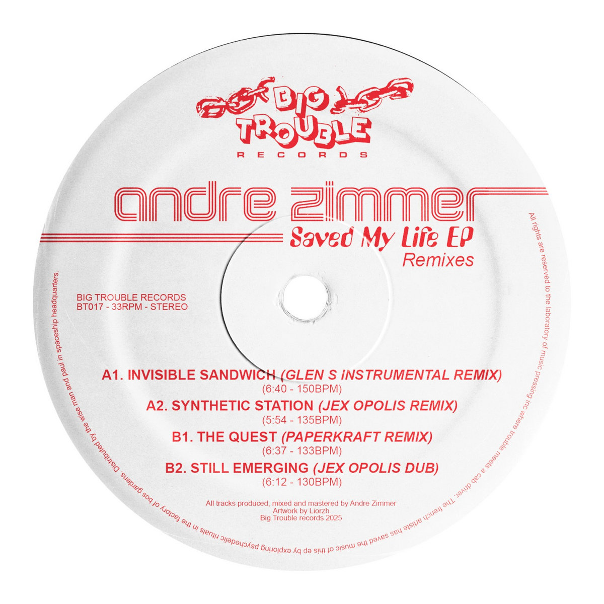 Saved My Life EP (Remixes) | Andre Zimmer | Big Trouble Records