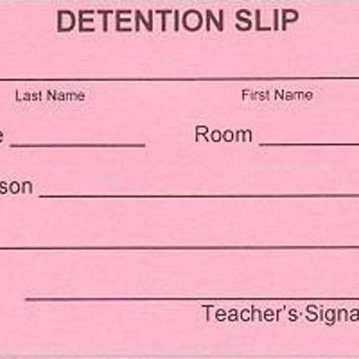 Detention Tardy Slip