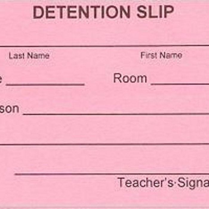 Detention TARDY SLIP