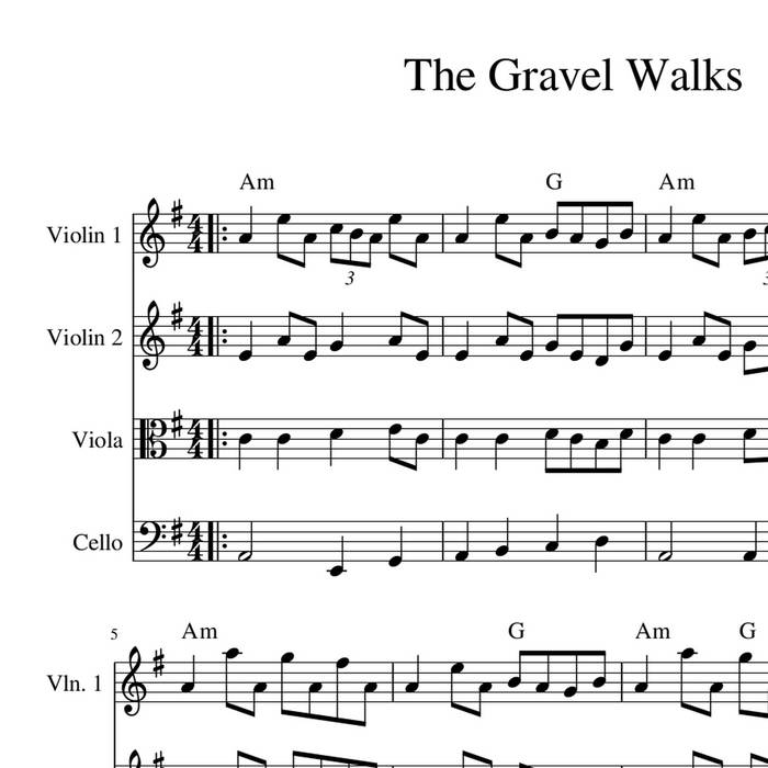 The Gravel Walks pdf folk tune harmony sheet music Celtic Fiddle