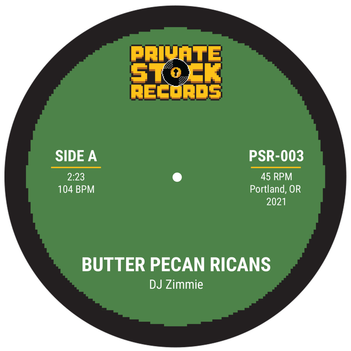 7” DJ ZIMMIE - BUTTER PEACAN RICANS Butter Pecan Ricans | DJ Zimmie | Private Stock Records