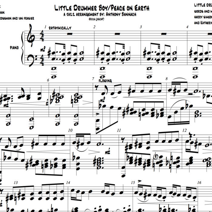 Peace On Earth Little Drummer Boy Arrangement For Piano As Performed By David Bowie And Bing Crosby Arranged By Anthony Bannach Anthony Bannach