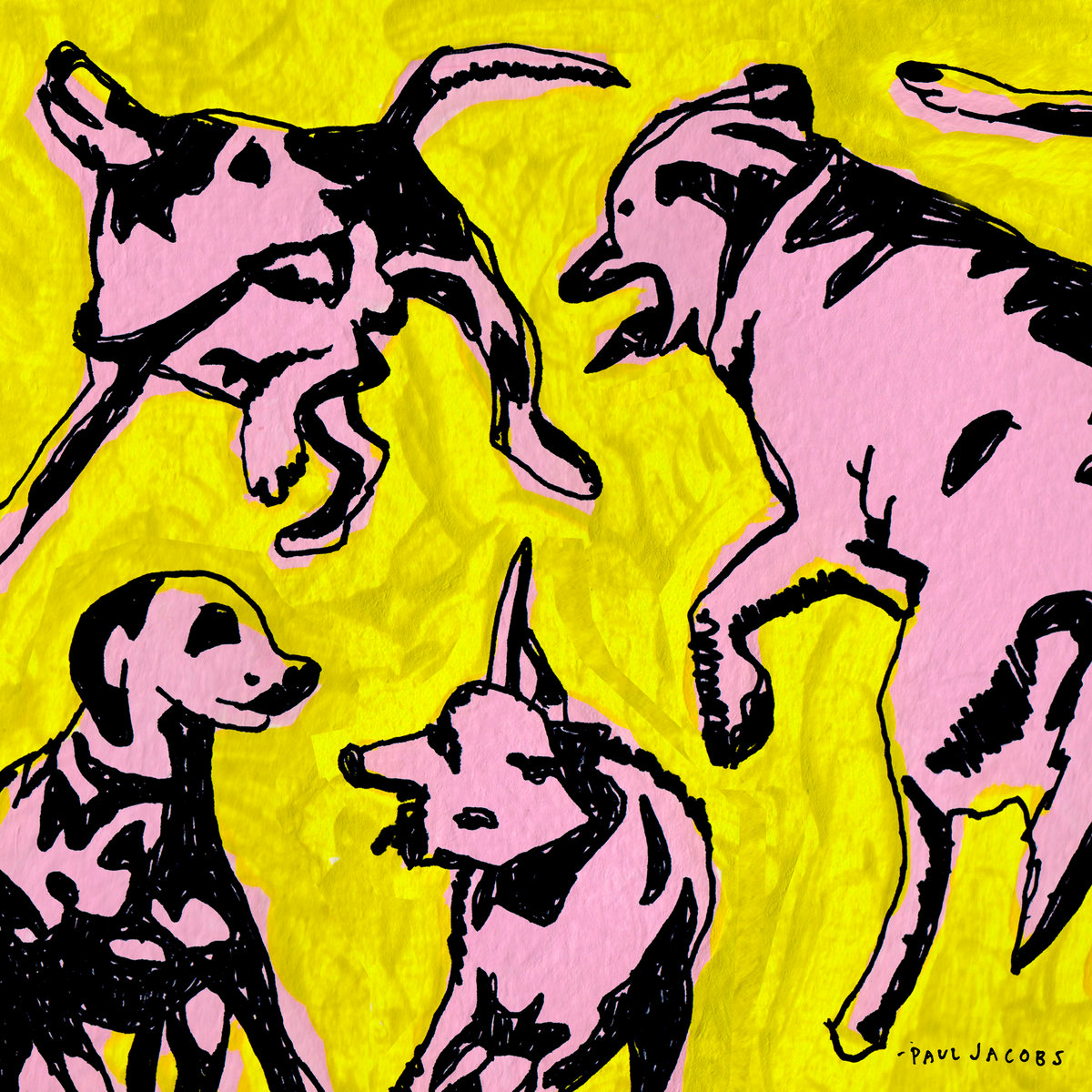 Cover for Paul Jacobs' album Pink Dogs on the Green Grass