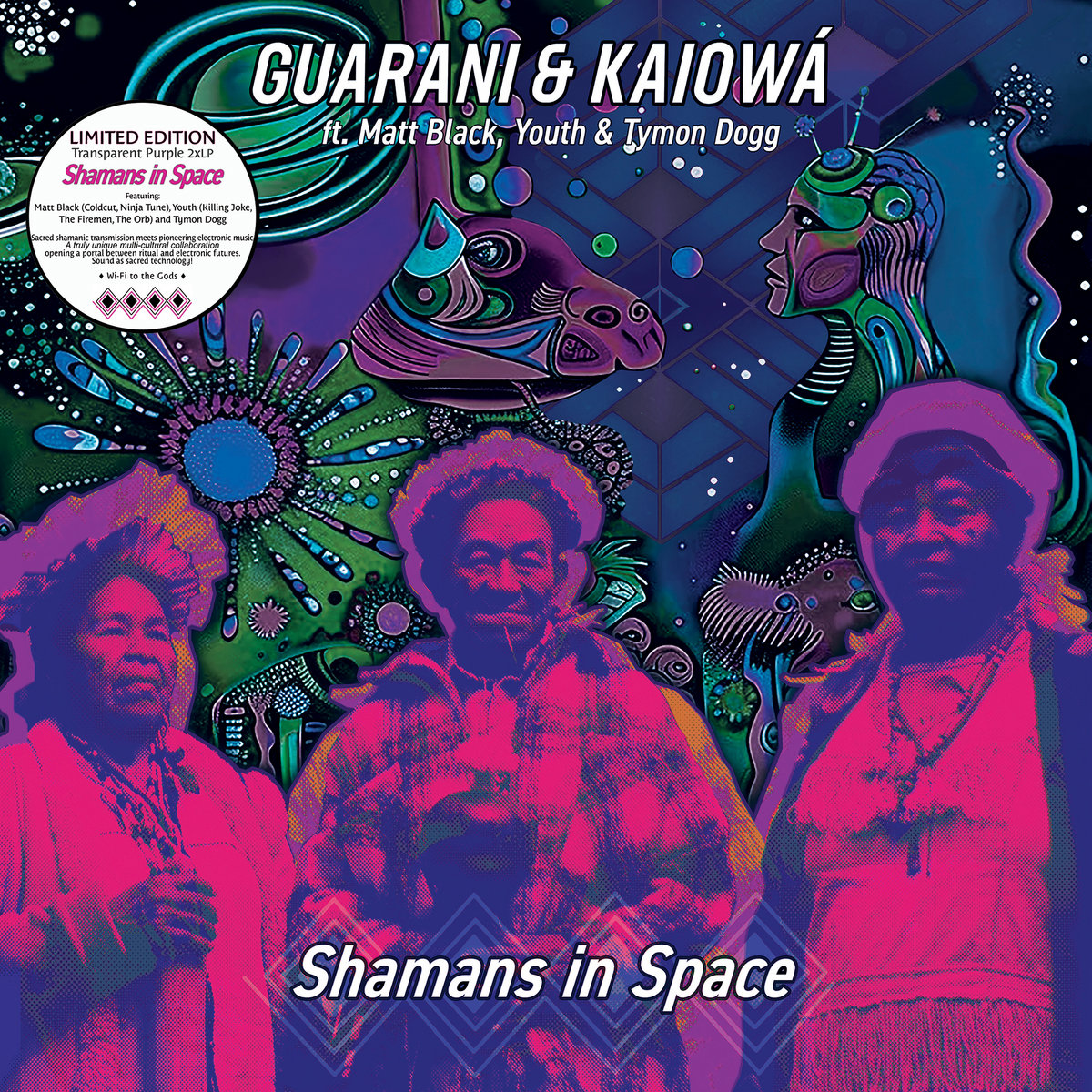Shamans in Space Transparent Purple 2xLP | Guarani & Kaiowá ft