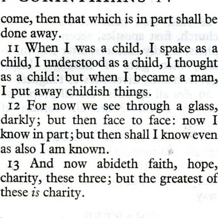 For Now We See Through A Glass Darkly But Then Face To Face Elizabeth Veldon