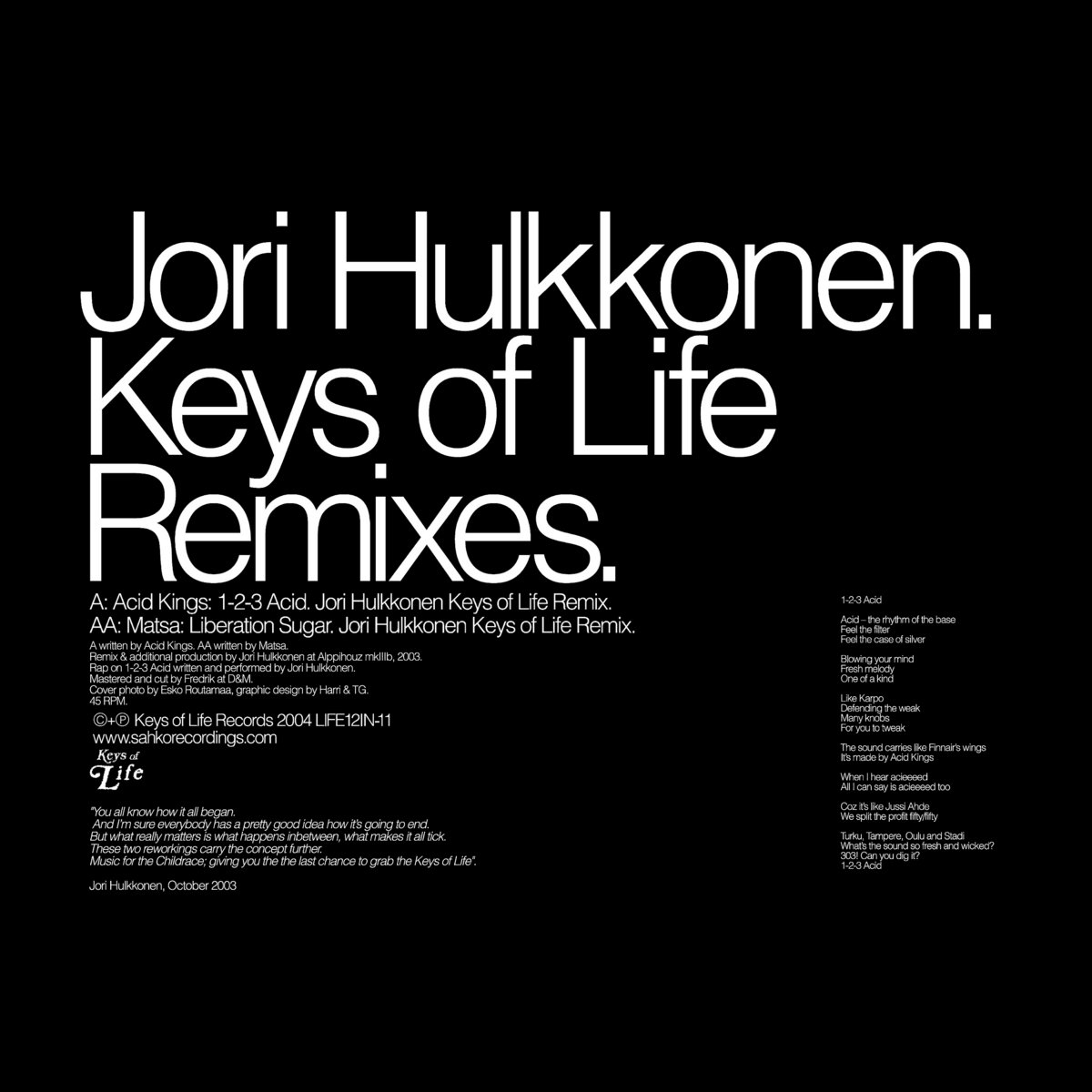 1-2-3 Acid | Acid Kings Remix by Jori Hulkkonen | Sahko