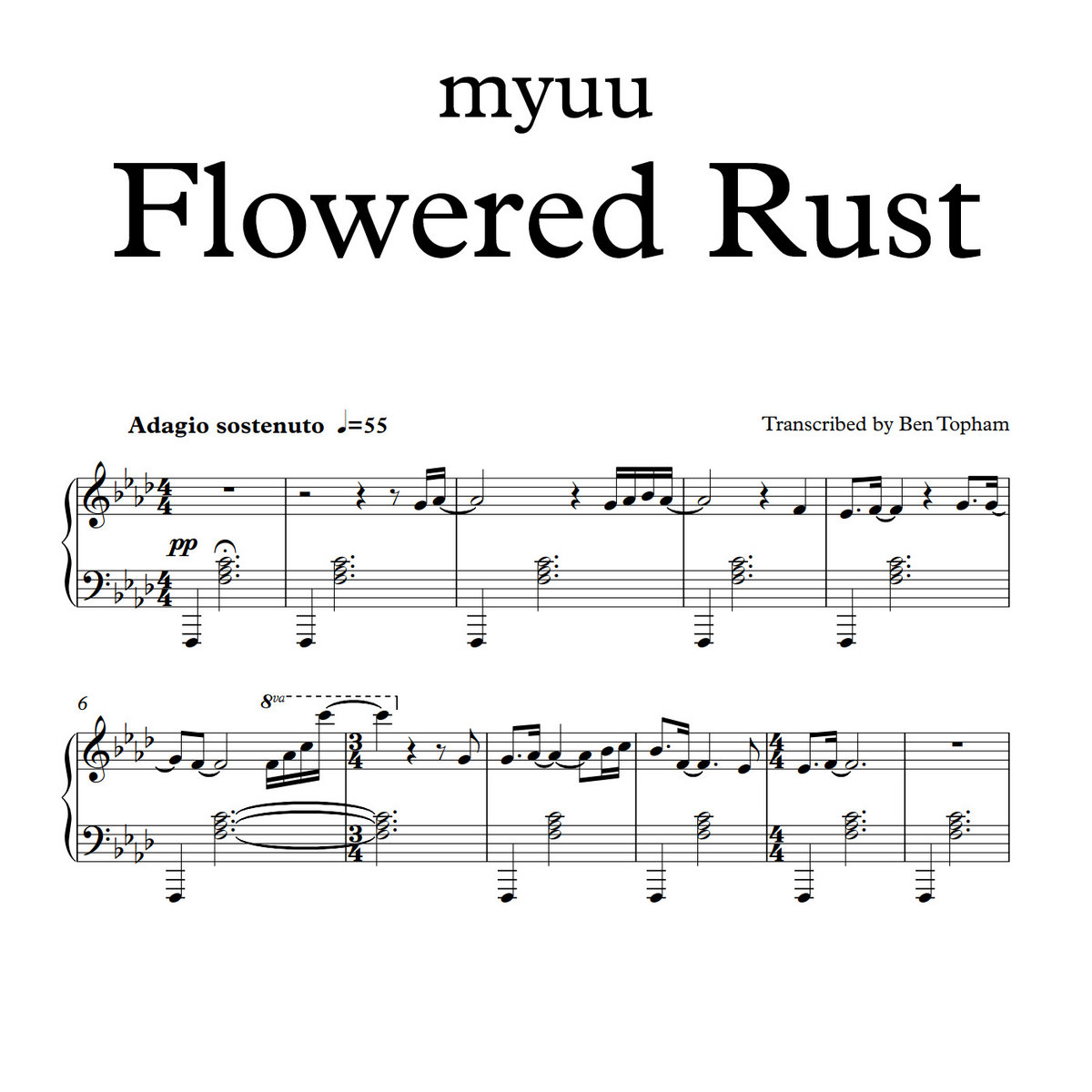 Flowered Rust - Sheet Music | Myuu | Myuu Piano Sheet Music
