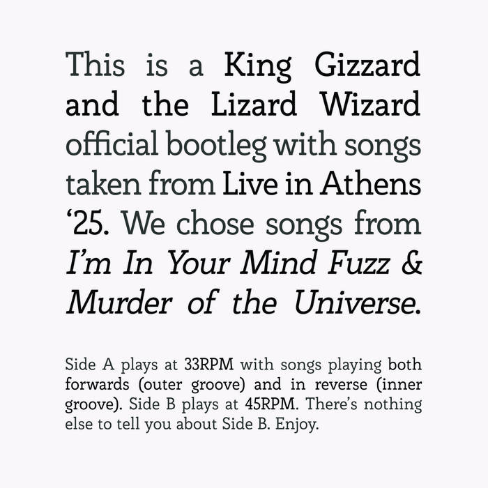Songs from I'm In Your Mind Fuzz & Murder of the Universe Live in