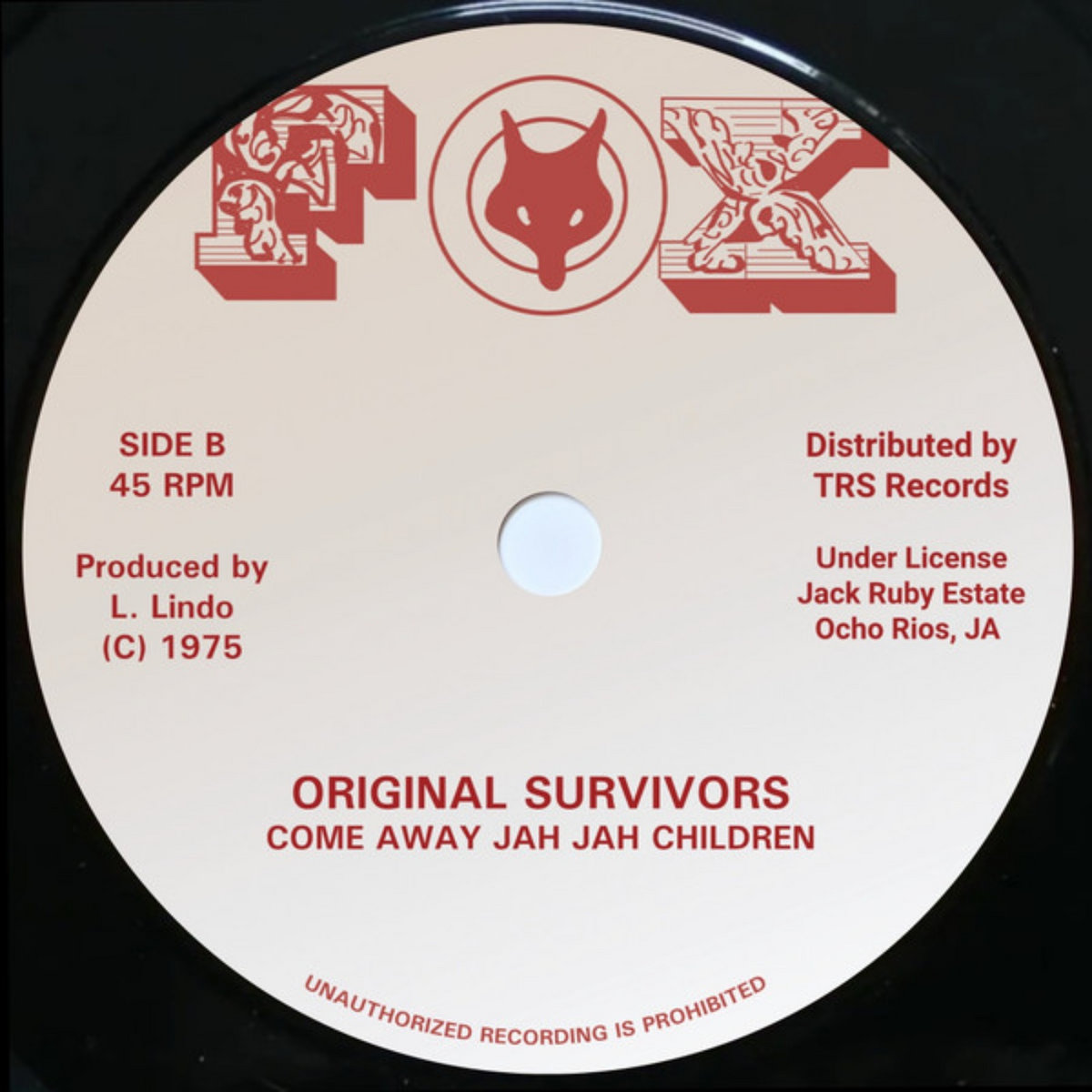 BLACK SURVIVORS - Come Away Jah Jah Children | TRS Records