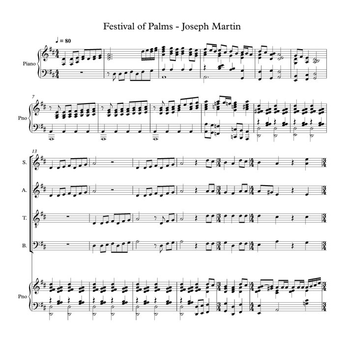 Festival of Palms Joseph Martin Choral Music Practice Files