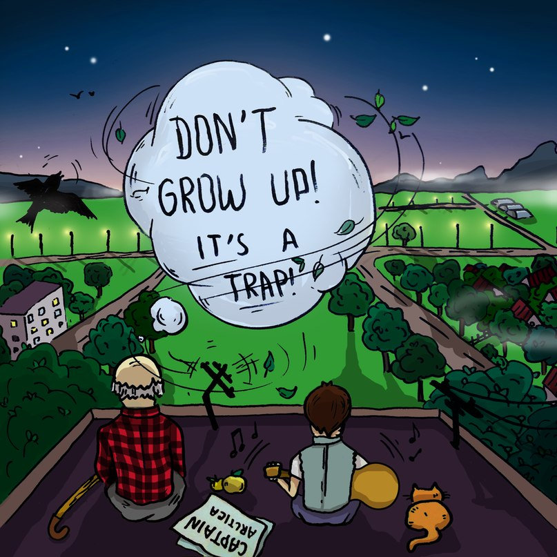取寄 | Don’t Grow Up...It’s a Trap | Denis DiBlasio ( ビッグバンド | 譜 ) Don\u0027t Grow Up, It\u0027s a Trap T-shirt - Happy Llama