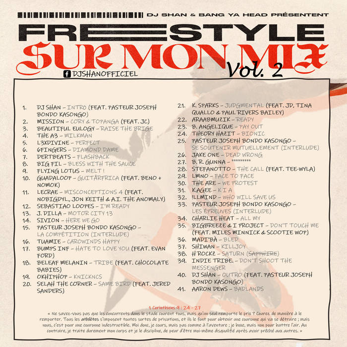 Pochette verso : Freestyle sur mon Mix Vol. 2